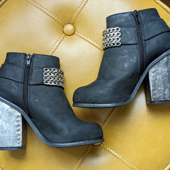 Jeffrey Campbell Black Ankle Boots with Silver Accents - Picture 2 of 2